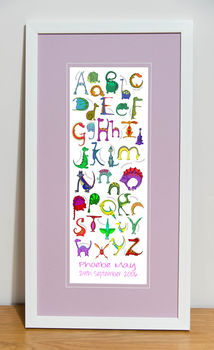 Personalised Dinosaur Alphabet Children's Print, 9 of 12