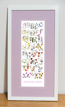 Personalised Fairy Alphabet Children's Print, 8 of 12