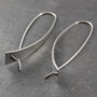 Tapered Bar Sterling Silver Elliptical Hoop Earrings, thumbnail 1 of 12