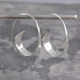 Curl Sterling Silver Ribbon Hoop Earrings, thumbnail 2 of 4