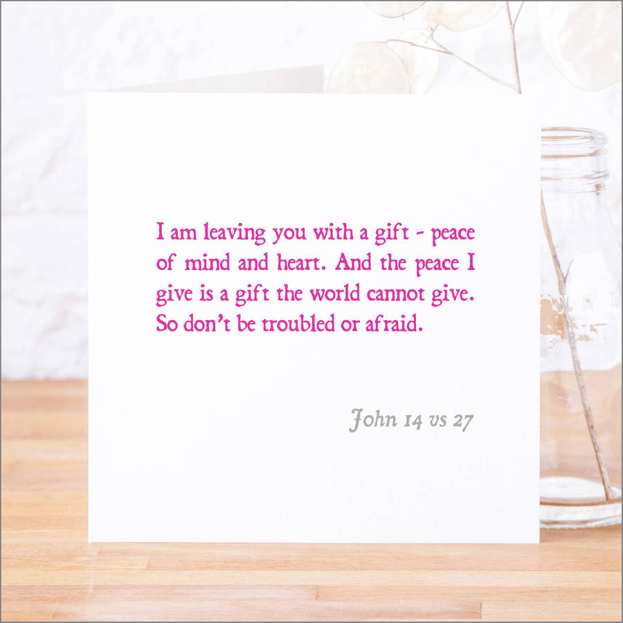 'Peace Of Mind' Classic Bible Verse Card By Faith Hope & Love Designs ...