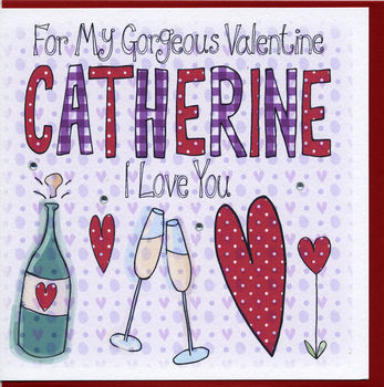 Personalised Champagne Valentine's Card, 2 of 7
