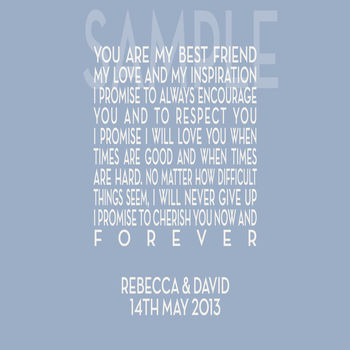 Personalised Wedding Vows Canvas Print, 12 of 12