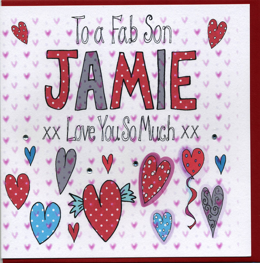 Personalised Son Valentine Card By Claire Sowden Design