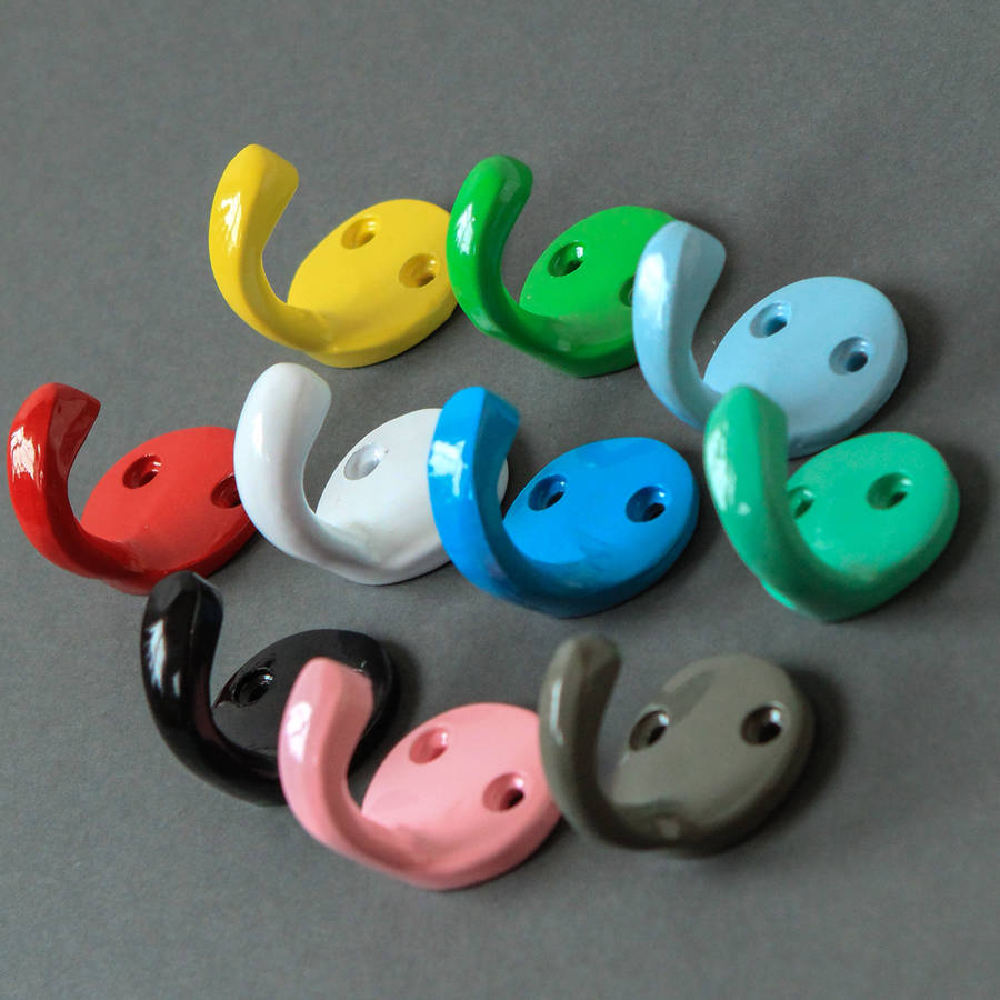 small coloured metal wall hook by berylune
