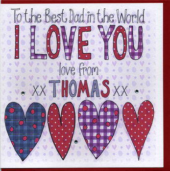 Personalised Dad Valentine Card By Claire Sowden Design ...