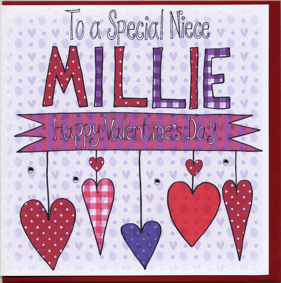 Personalised Niece Valentines Card By Claire Sowden Design