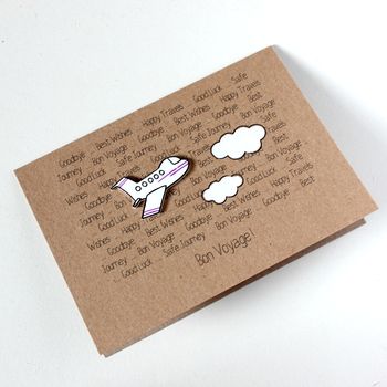 Personalised Aeroplane Card, Bon Voyage, Goodbye Card, 5 of 6