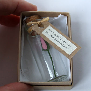 Tiny Personalised Rosebud In A Bottle, 6 of 12