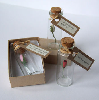 Tiny Personalised Rosebud In A Bottle, 7 of 12