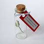 Tiny Single Rose In A Bottle With Personalised Message, thumbnail 2 of 11