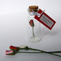 Tiny Single Rose In A Bottle With Personalised Message, thumbnail 11 of 11