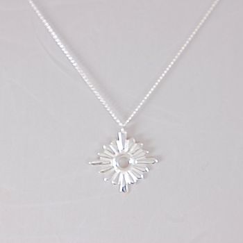 Silver Bold Sunburst Necklace, 3 of 4