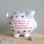 Personalised Hearts Piggy Bank, thumbnail 2 of 2