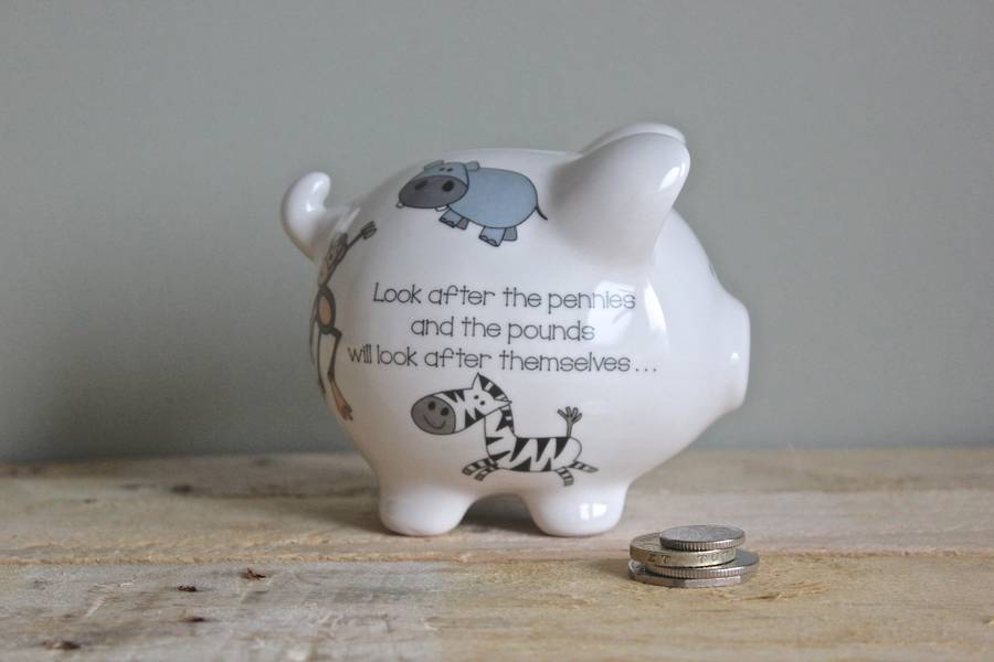 personalised zoo animals piggy bank by sparkle ceramics