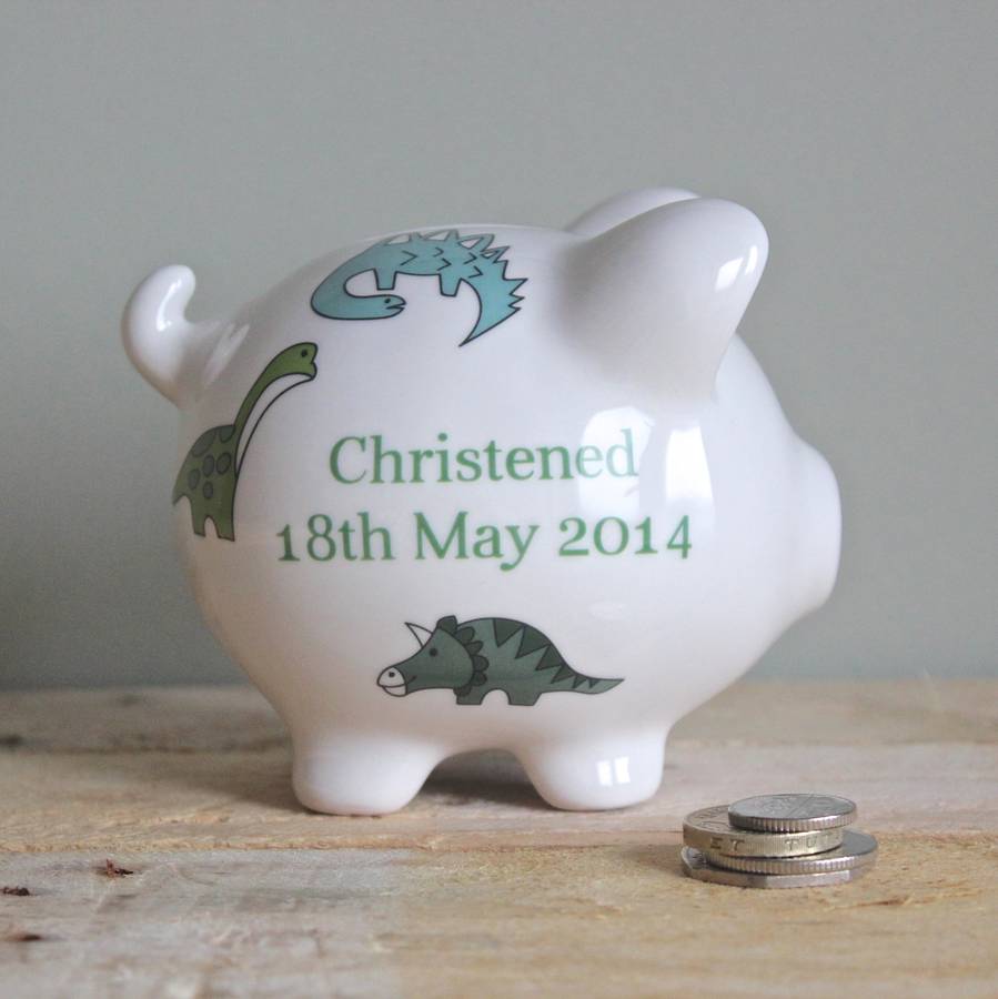 Personalised Dinosaur Piggy Bank By Sparkle Ceramics