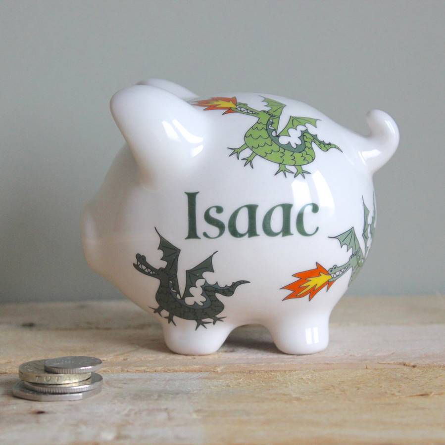 Personalised Dragon Piggy Bank By Sparkle Ceramics