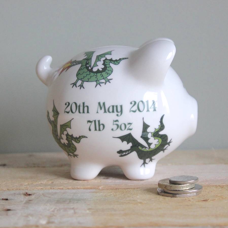 Personalised Dragon Piggy Bank By Sparkle Ceramics