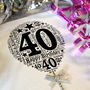 40th Happy Birthday Balloon Sparkle Card, thumbnail 6 of 12