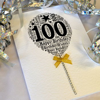 100th Happy Birthday Balloon Sparkle Card, 6 of 11