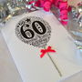 60th Happy Birthday Balloon Sparkle Card, thumbnail 4 of 12