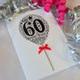 60th Happy Birthday Balloon Sparkle Card, thumbnail 5 of 12