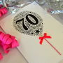 70th Happy Birthday Balloon Sparkle Card, thumbnail 6 of 9