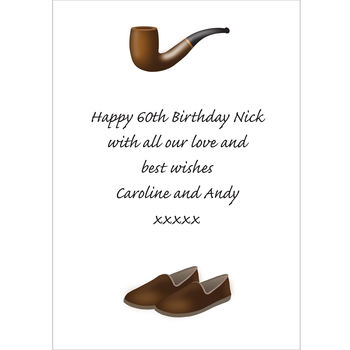 'Pipe And Slippers' Retirement Or Birthday Card, 4 of 4