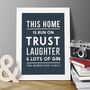 Personalised 'This Home Is Run On' Print, thumbnail 5 of 6