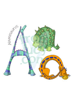 Personalised Dinosaur Alphabet Children's Print, 10 of 12