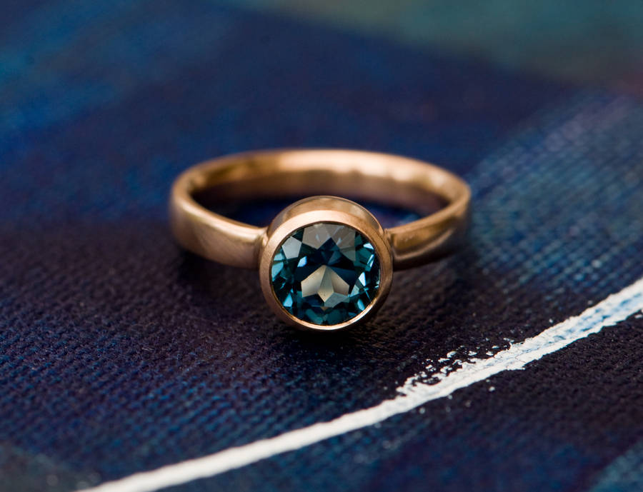 london blue topaz rose gold ring by william white | notonthehighstreet.com