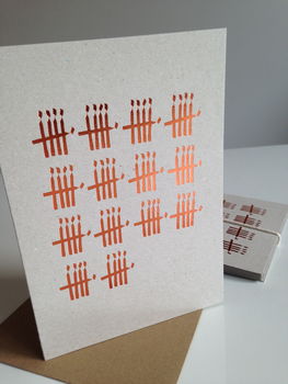 70th Birthday Card With 70 Copper Foiled Candles, 2 of 2