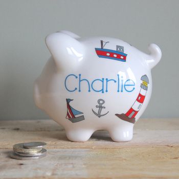 Personalised Piggy Bank For Boys, 7 of 8