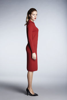 Olivia Red Merino Wool Dress, 2 of 3