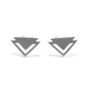 Silver Deco Triangle Studs, thumbnail 3 of 5