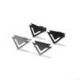 Silver Deco Triangle Studs, thumbnail 4 of 5