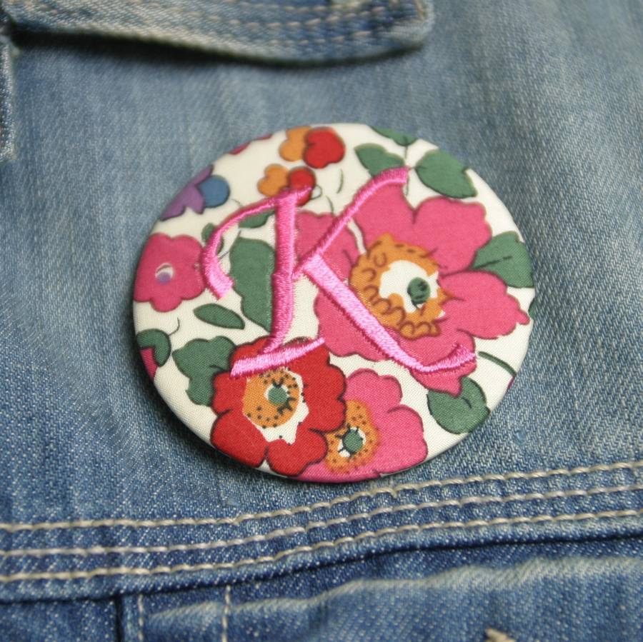 Personalised Floral Embroidered Monogram Fashion Badge By Elm Tree