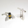 Bumble Bee Cufflinks In Silver, thumbnail 2 of 6