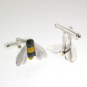Bumble Bee Cufflinks In Silver, 2 of 6