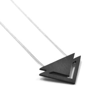 Silver Deco Triangle Necklace, 2 of 4