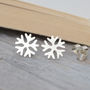 Snowflake Earring Studs In Sterling Silver, thumbnail 1 of 4