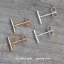 Simple Bar Earring Studs In Sterling Silver, thumbnail 3 of 5