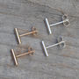 Simple Bar Earring Studs In Sterling Silver, thumbnail 1 of 5