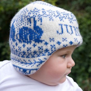Personalised Knitted Rabbit Hat, 4 of 4