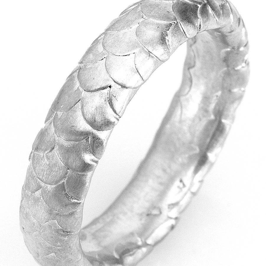 gents fish scale pattern wedding ring by alison macleod