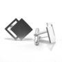 Silver Square Deco Cufflinks, thumbnail 1 of 4