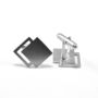 Silver Square Deco Cufflinks, thumbnail 2 of 4