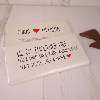 Couples Valentine Personalised Chocolate Bar, 2 of 4
