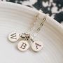 Sterling Silver Round Initial Charm Necklace, thumbnail 3 of 6