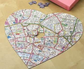 Personalised Heart Postcode Map Jigsaw, 4 of 7